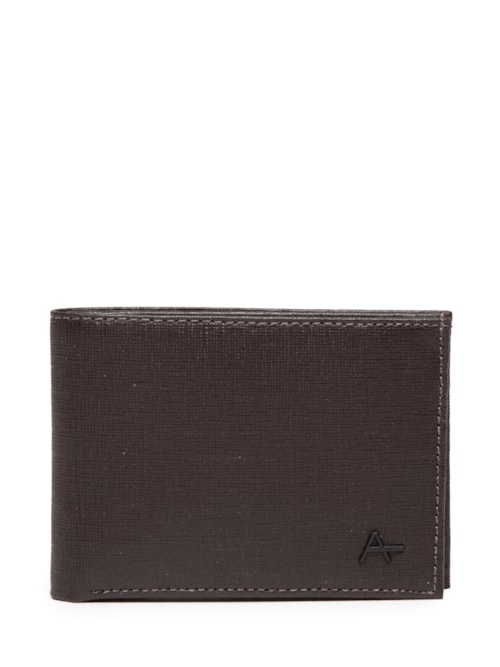 Carteira Masculina Em Couro Saffiano - Marrom