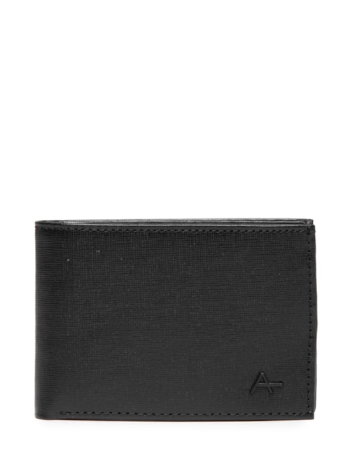 Carteira Masculina Em Couro Saffiano - Preto