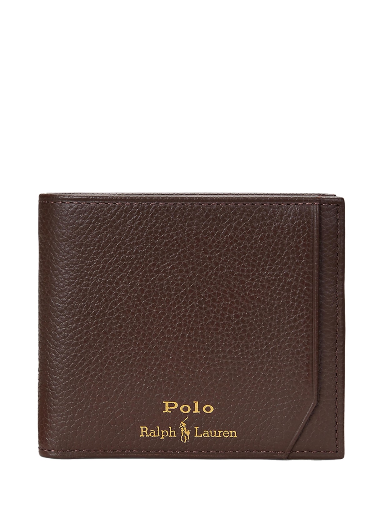 Carteira Masculina Medium Pebble Leather Billford Marrom Polo Ralph Lauren