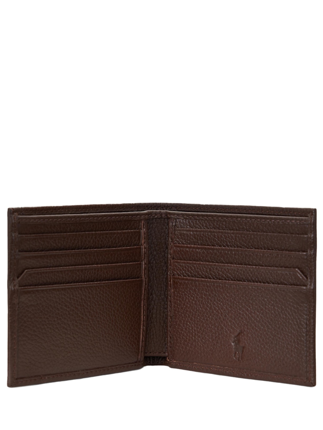 Carteira Masculina Medium Pebble Leather Billford Marrom Polo Ralph Lauren