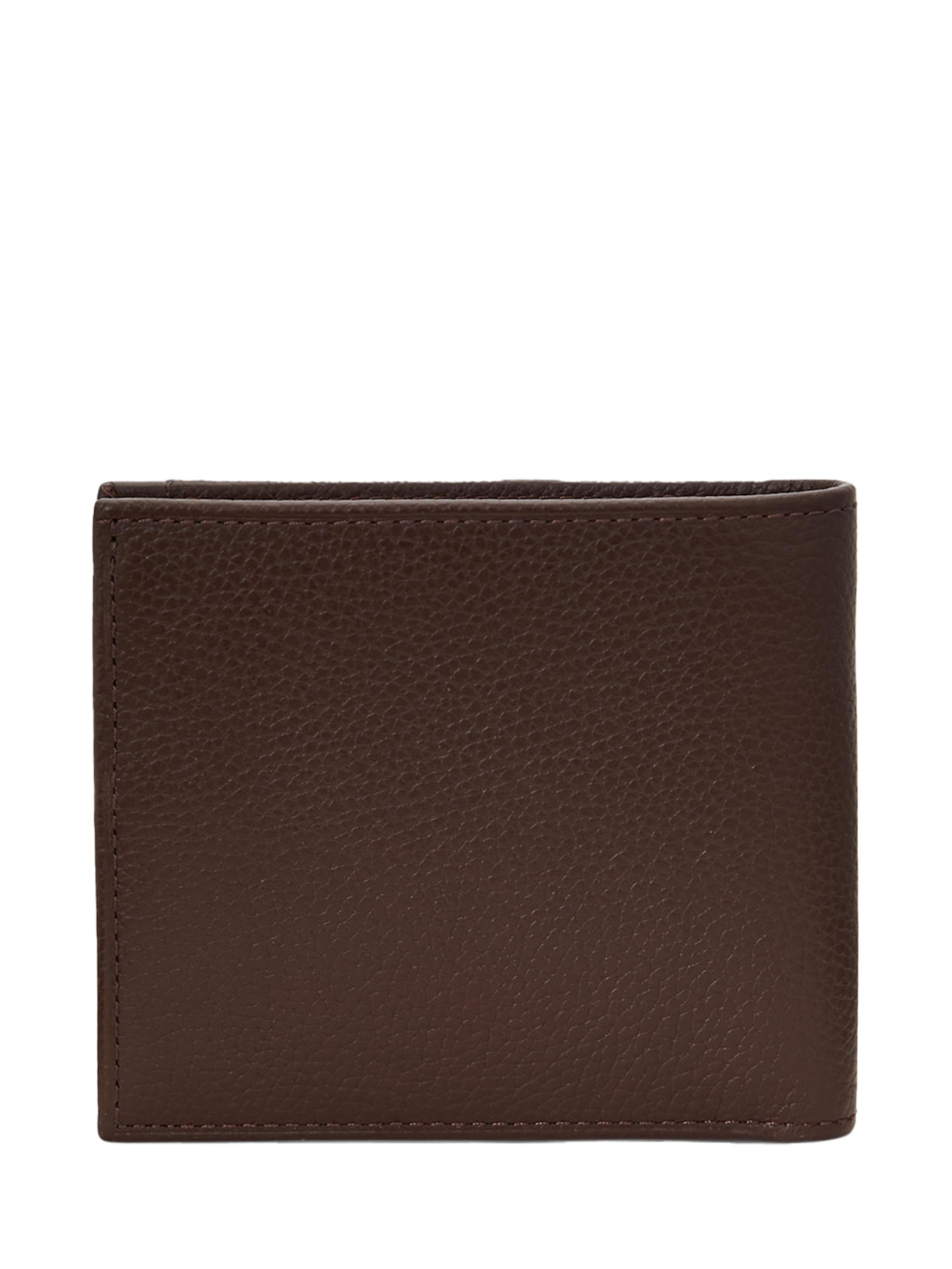 Carteira Masculina Medium Pebble Leather Billford Marrom Polo Ralph Lauren