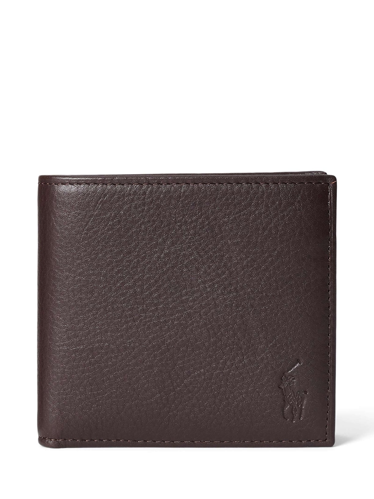 Carteira Masculina Pebbled Leather Wallet/Billfold Marrom Polo Ralph Lauren
