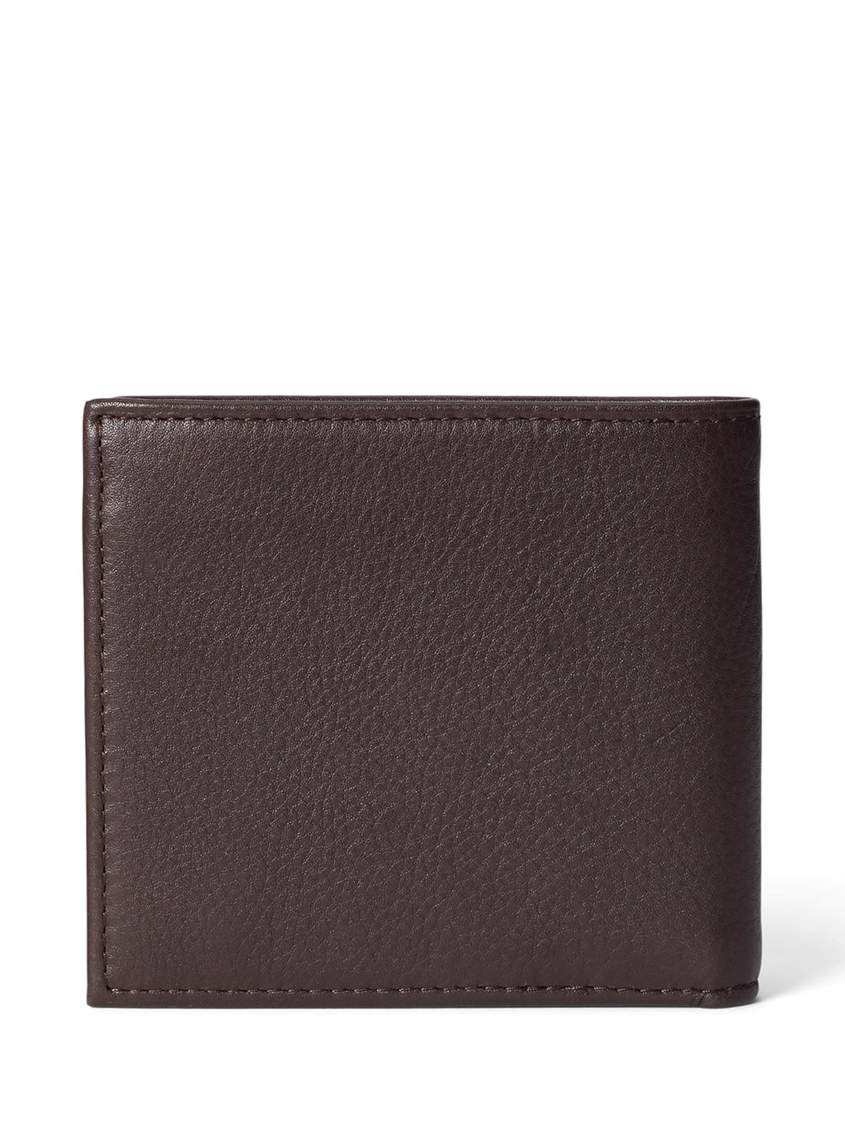 Carteira Masculina Pebbled Leather Wallet/Billfold Marrom Polo Ralph Lauren