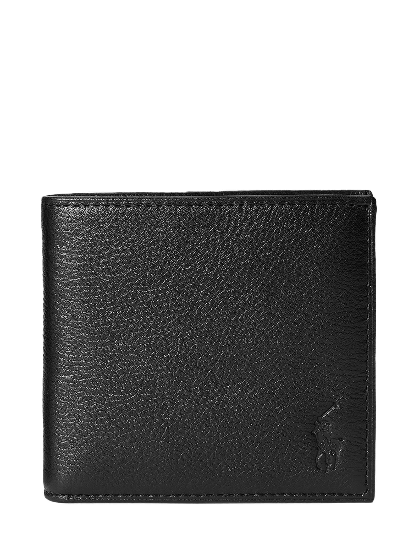 Carteira Masculina Pebbled Leather Wallet/Billfold - Preto - Polo
