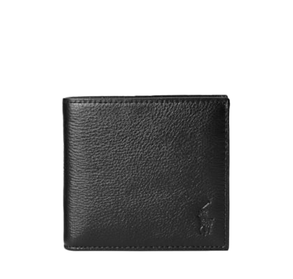 Carteira Masculina Pebbled Leather Wallet/Billfold - Preto