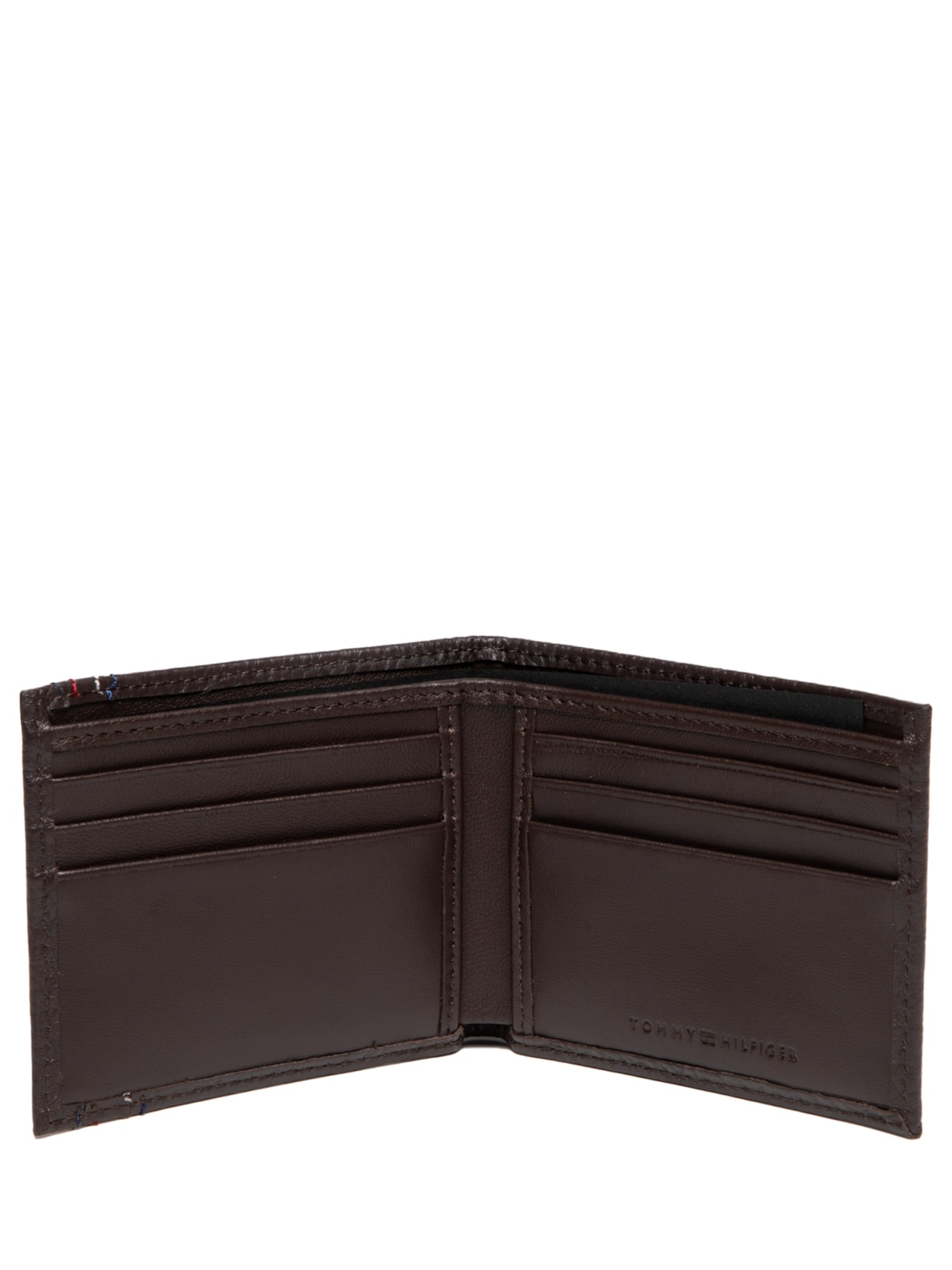 Carteira Masculina TH Central Mini Em Couro Marrom Tommy Hilfiger