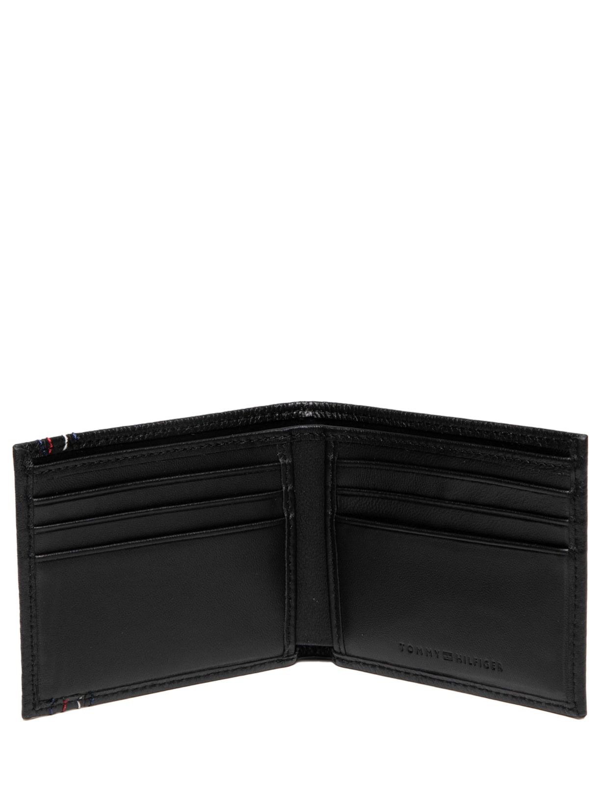 Carteira Masculina TH Central Mini Em Couro Preto Tommy Hilfiger