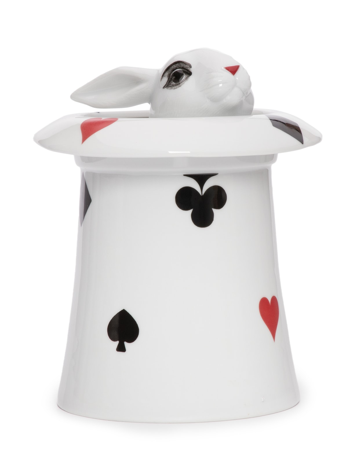 Cartola Naipe Com Tampa Coelho Em Porcelana - Branco