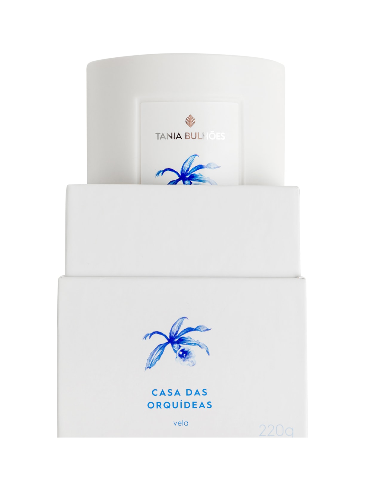 Casa Das Orquídeas Vela Porcelana Branca Tania Bulhões