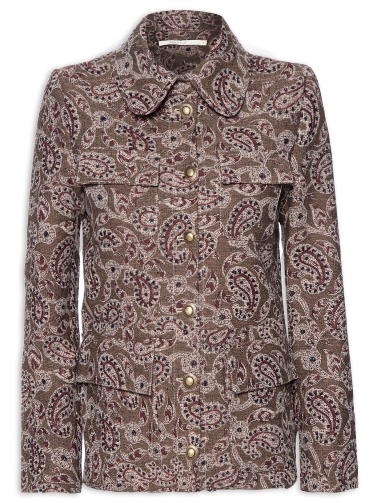 Casacao Feminino Jacquard Estamapa Persa Maxi - Verde