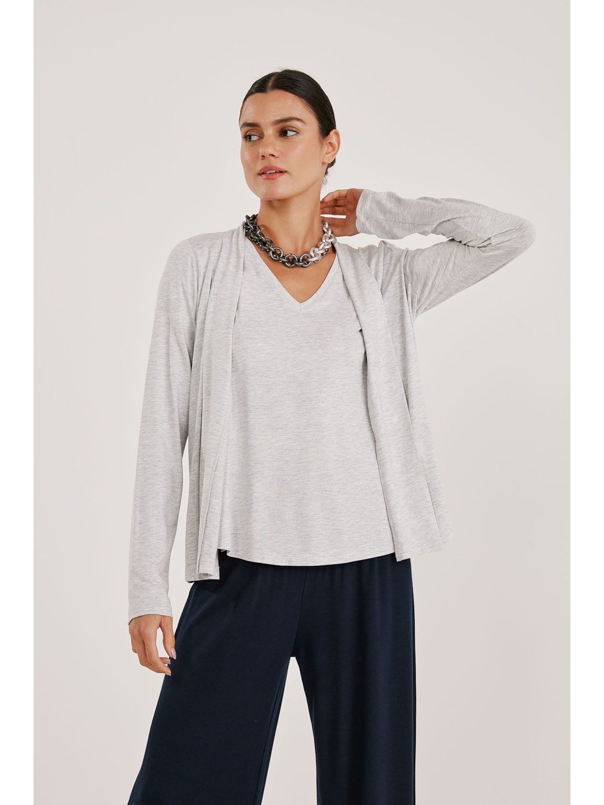 Casaco Cardigan Mescla Beth Yogini