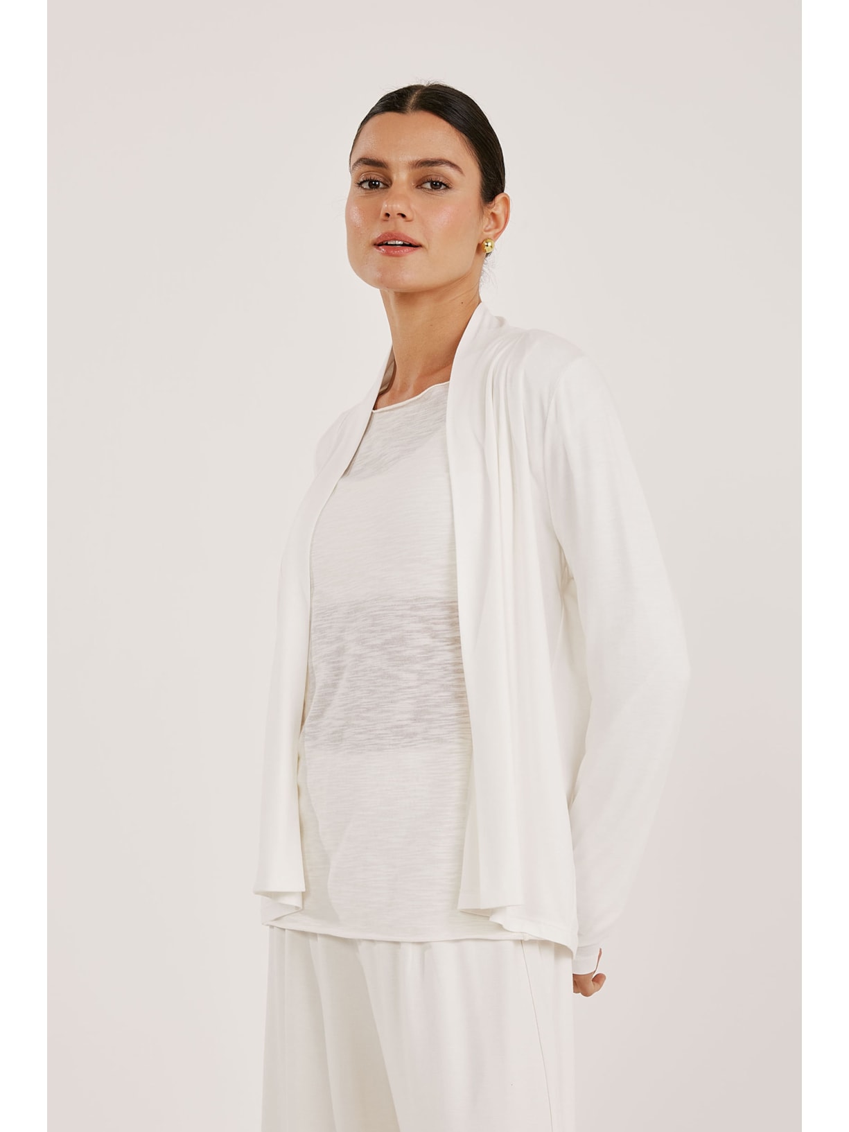 Casaco Cardigan Off White Beth Yogini