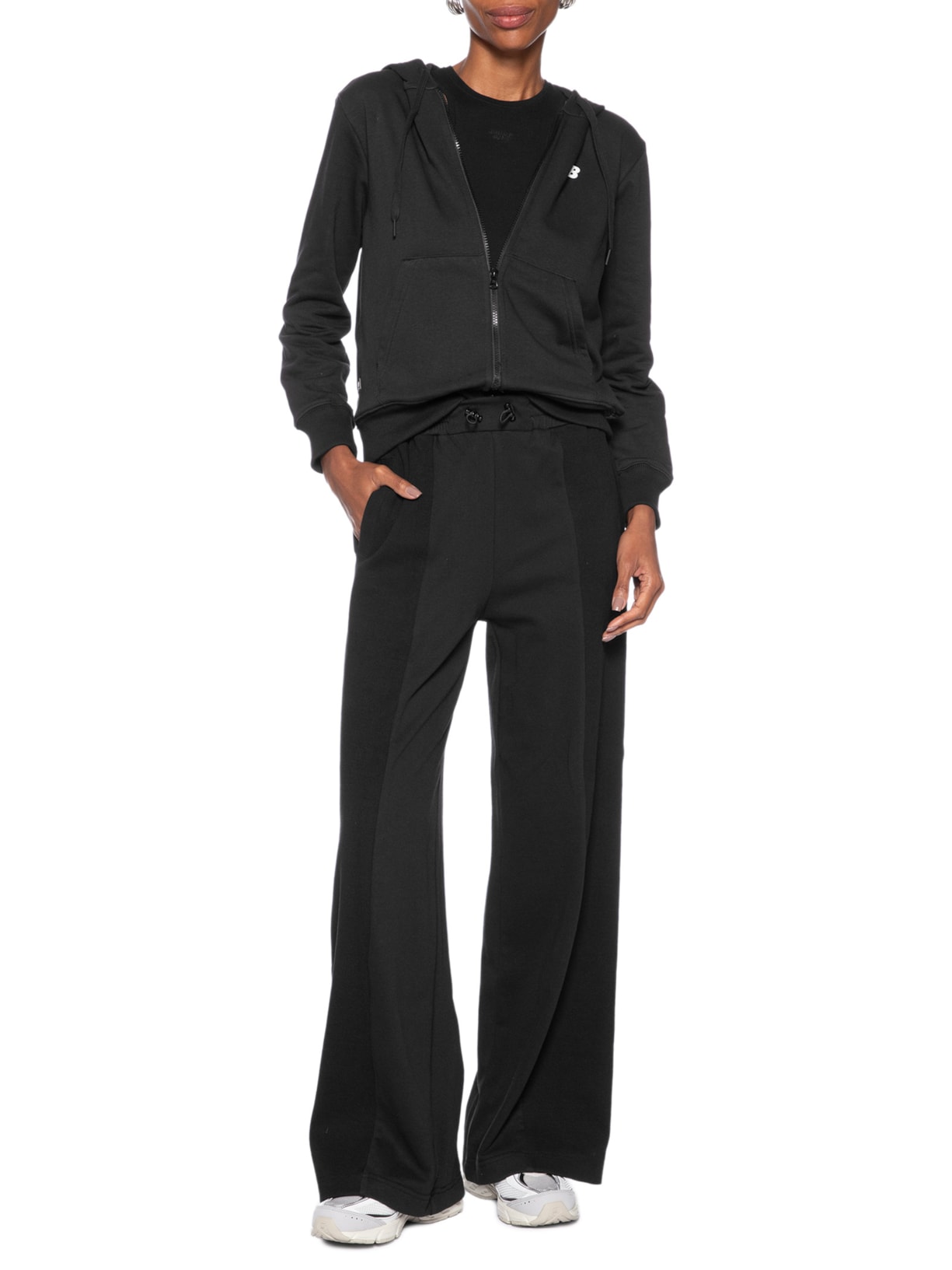 Casaco Com Capuz Feminino Sport Essentials Full Zip Preto New Balance