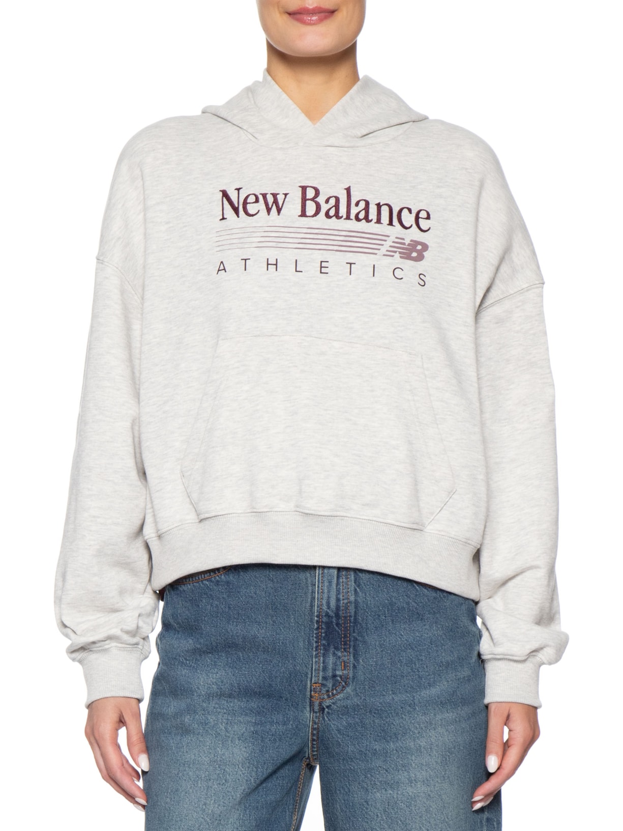 Casaco Com Capuz Feminino Trackside CInza New Balance
