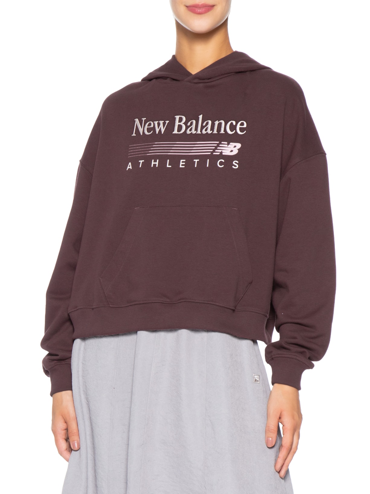 Casaco com Capuz Feminino Trackside Marrom New Balance