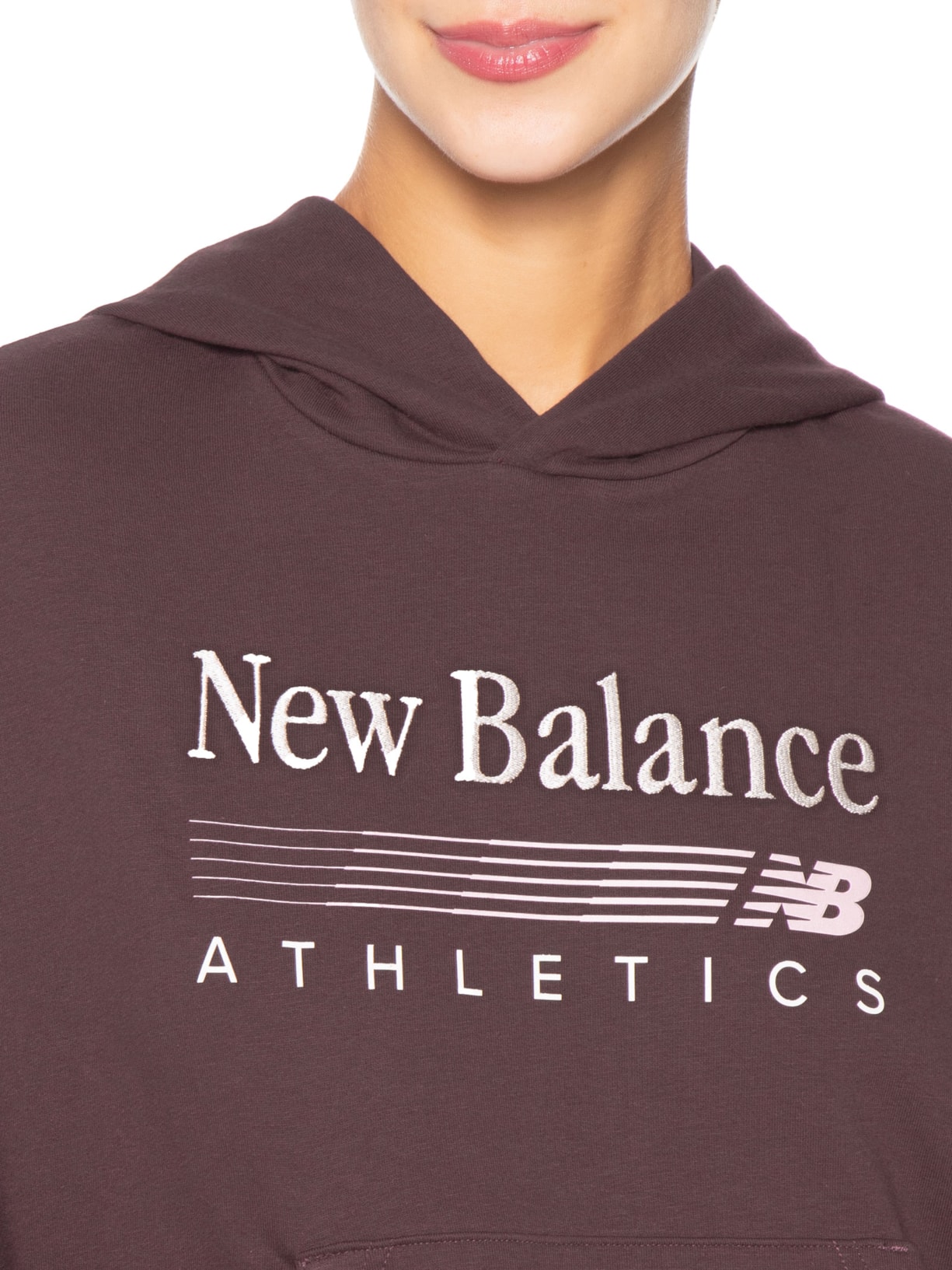 Casaco com Capuz Feminino Trackside Marrom New Balance