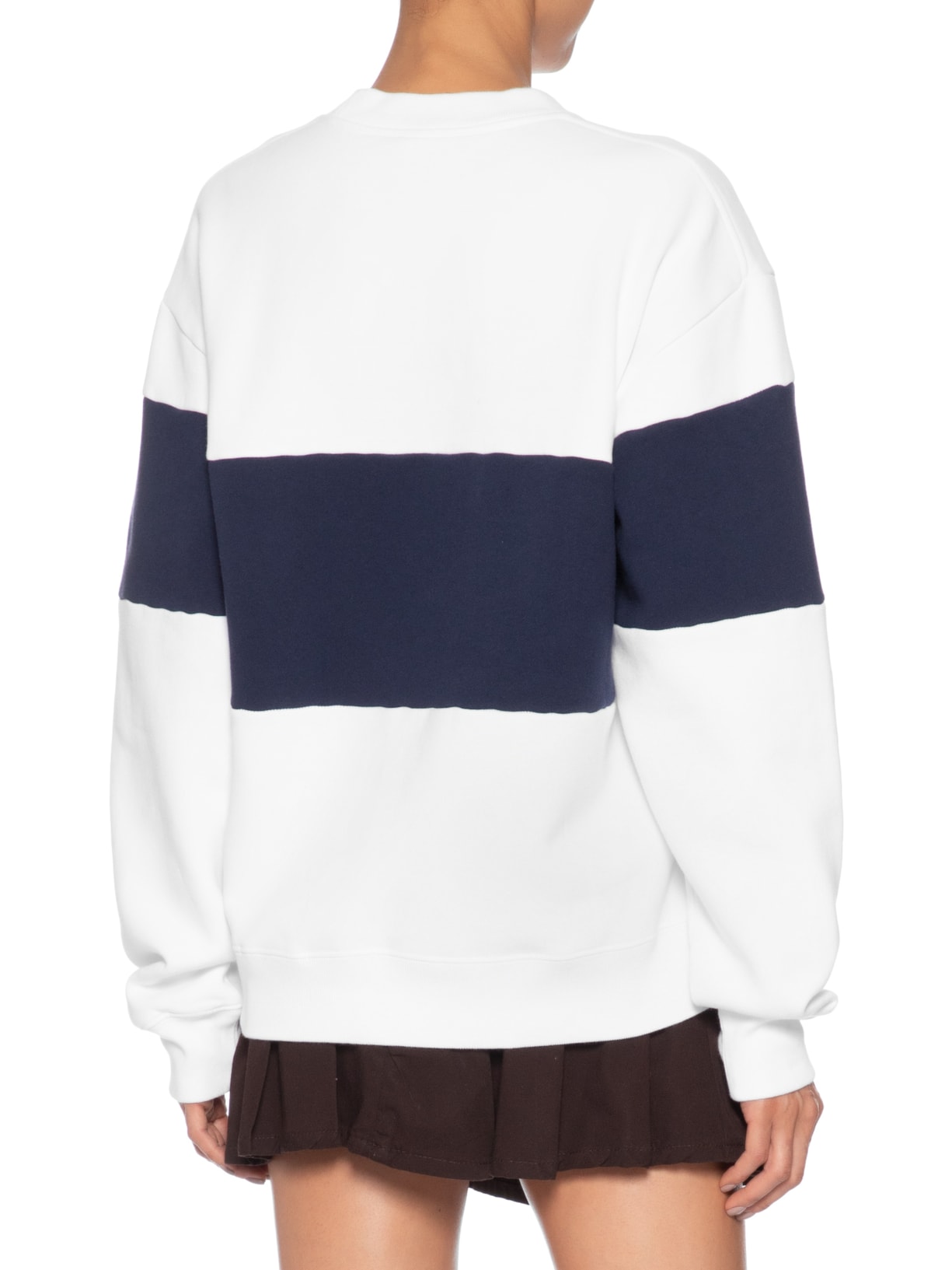 Casaco De Moletom Feminino Signature Logo Block Crewneck Branco Sporty & Rich