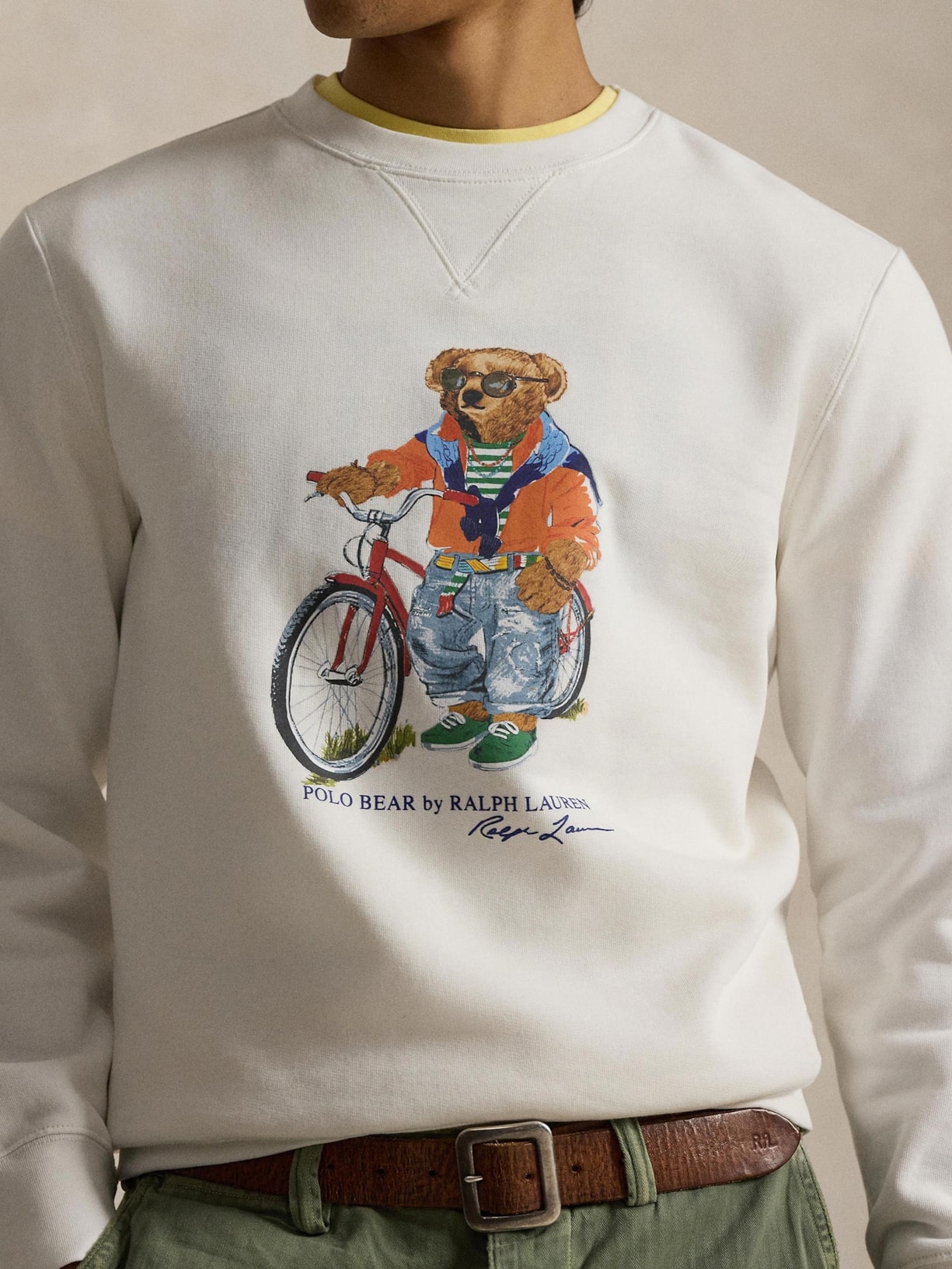 Casaco De Moletom Masculino Bear Seasonal Branco Polo Ralph Lauren
