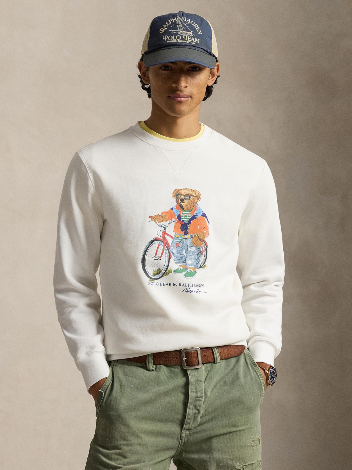 Casaco De Moletom Masculino Bear Seasonal Branco Polo Ralph Lauren