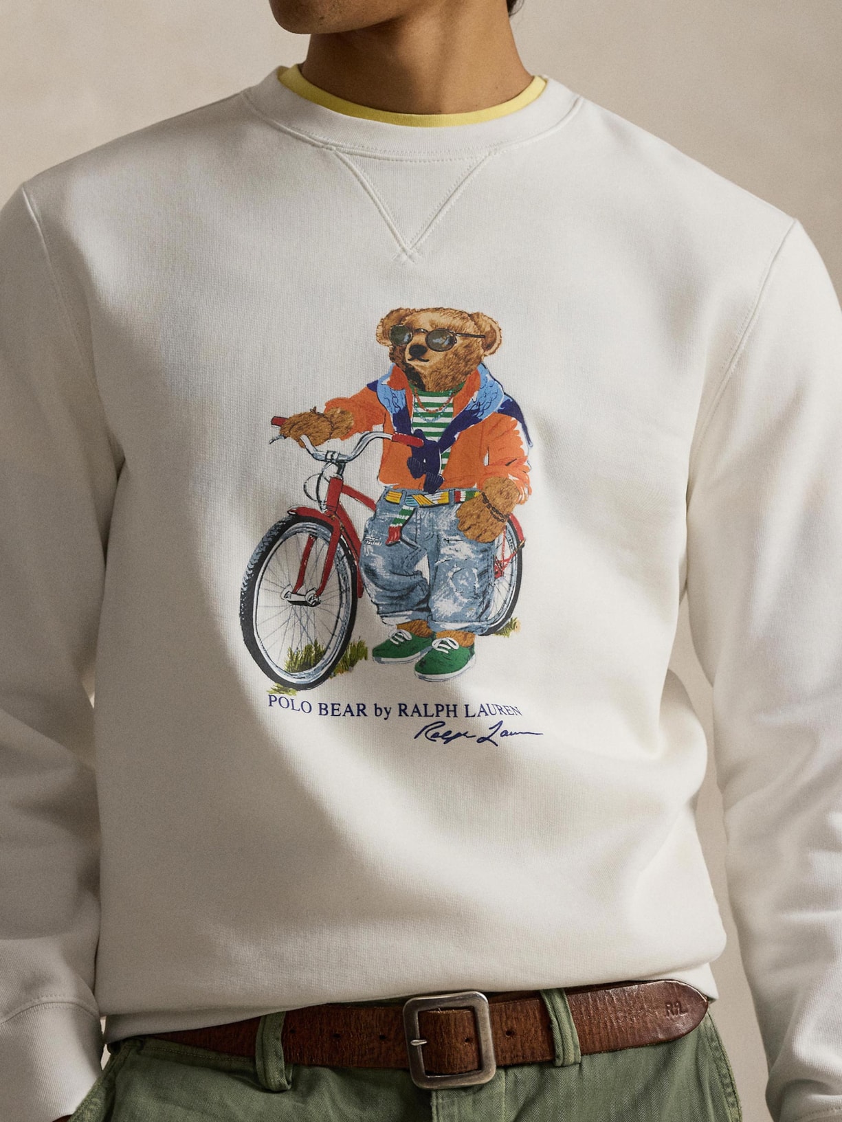 Casaco De Moletom Masculino Bear Seasonal Branco Polo Ralph Lauren