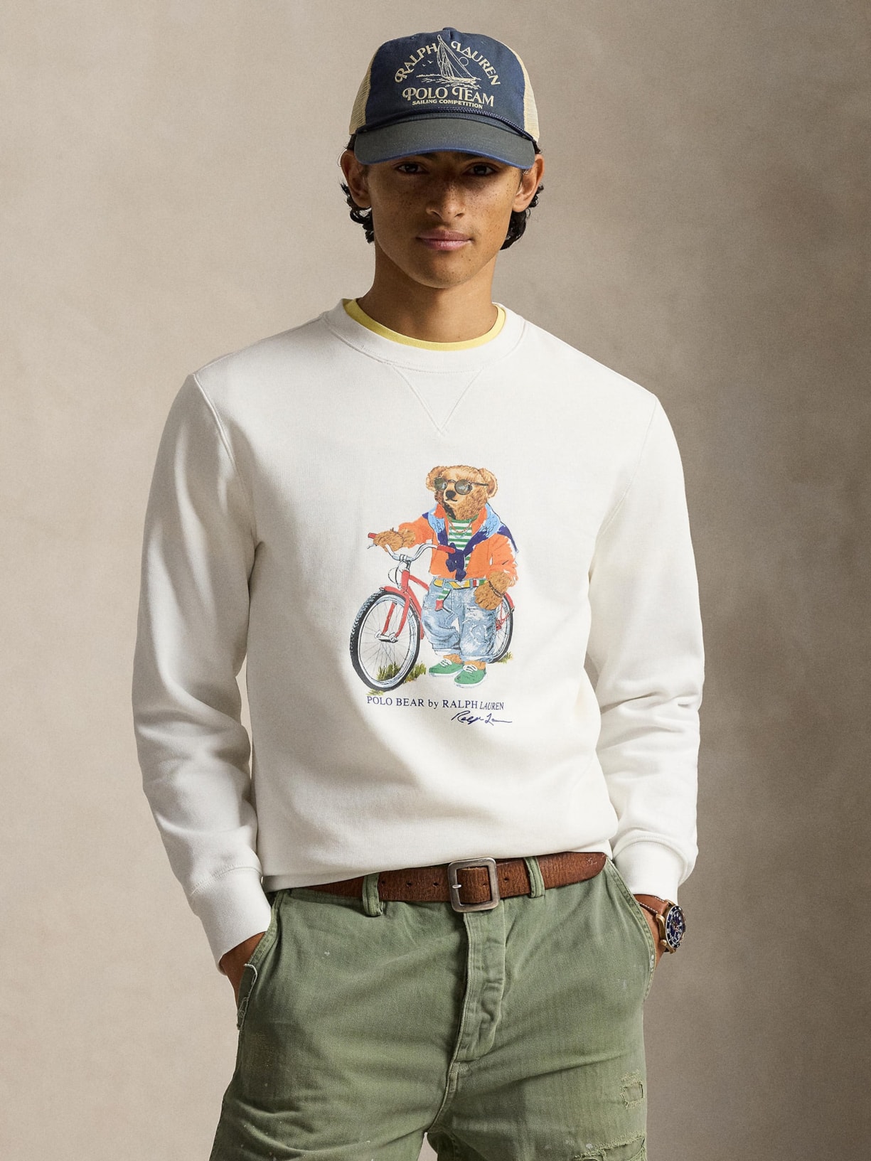 Casaco De Moletom Masculino Bear Seasonal Branco Polo Ralph Lauren