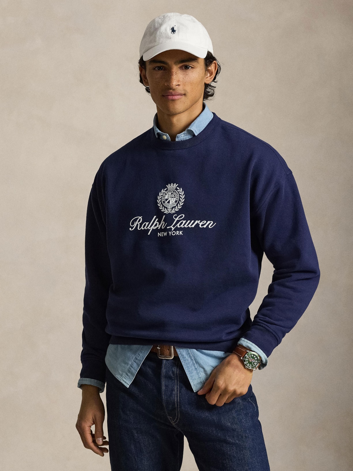 Casaco De Moletom Masculino Bordado Preppy Azul Polo Ralph Lauren