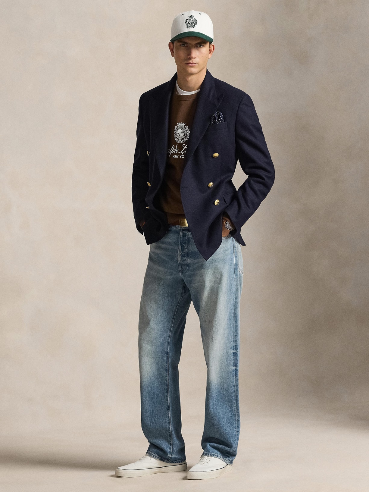 Casaco De Moletom Masculino Bordado Preppy Marrom Polo Ralph Lauren