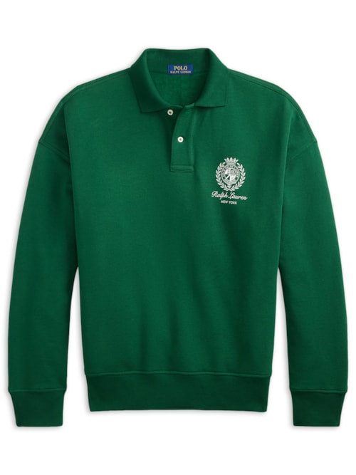Casaco De Moletom Masculino Bordado Preppy - Verde