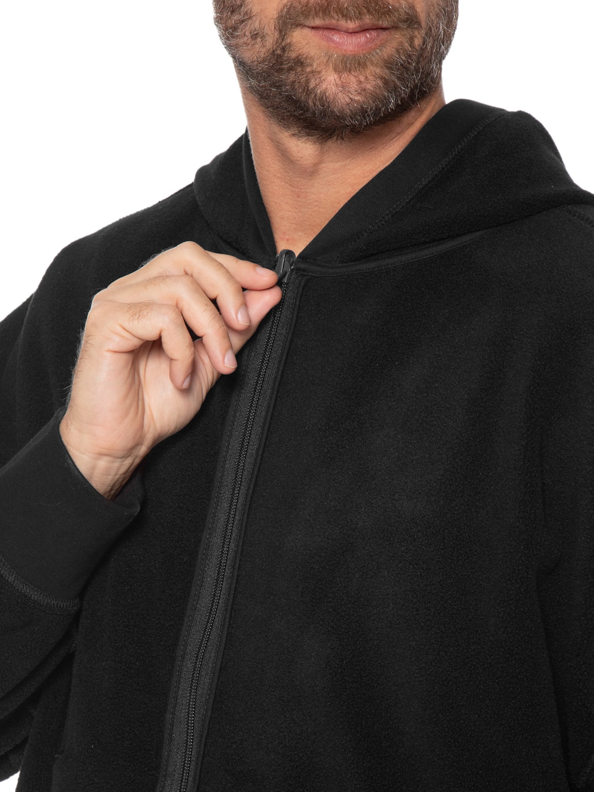 Casaco de Moletom Masculino com Capuz Double Preto Osklen