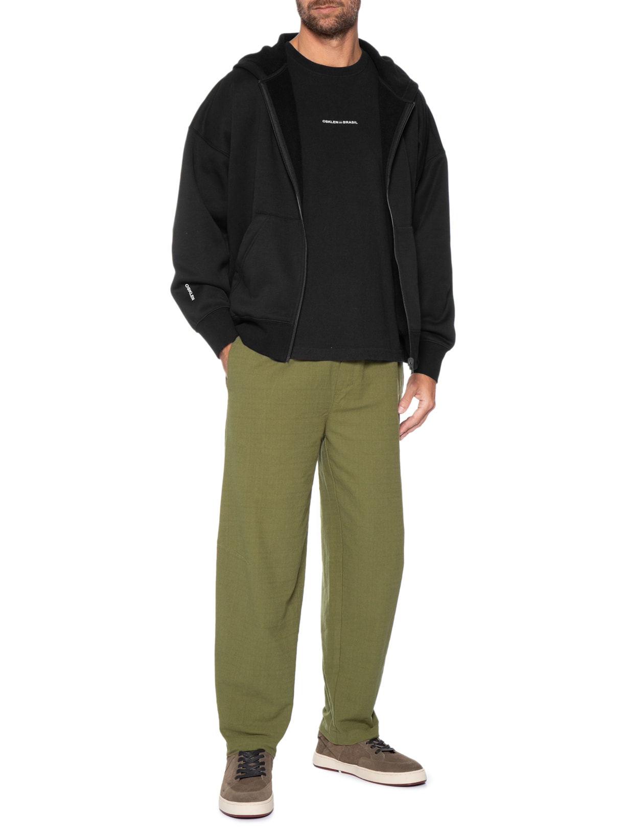 Casaco de Moletom Masculino com Capuz Double – Preto Osklen