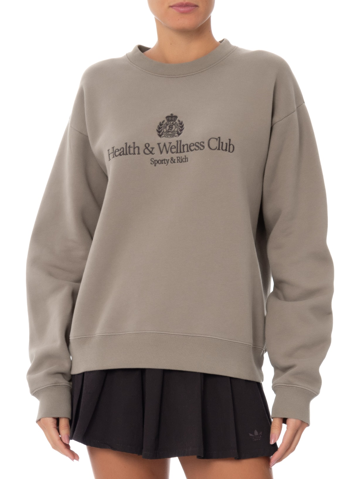 Casaco De Moletom Unissex H&W Crest Embroidered Marrom Sporty & Rich