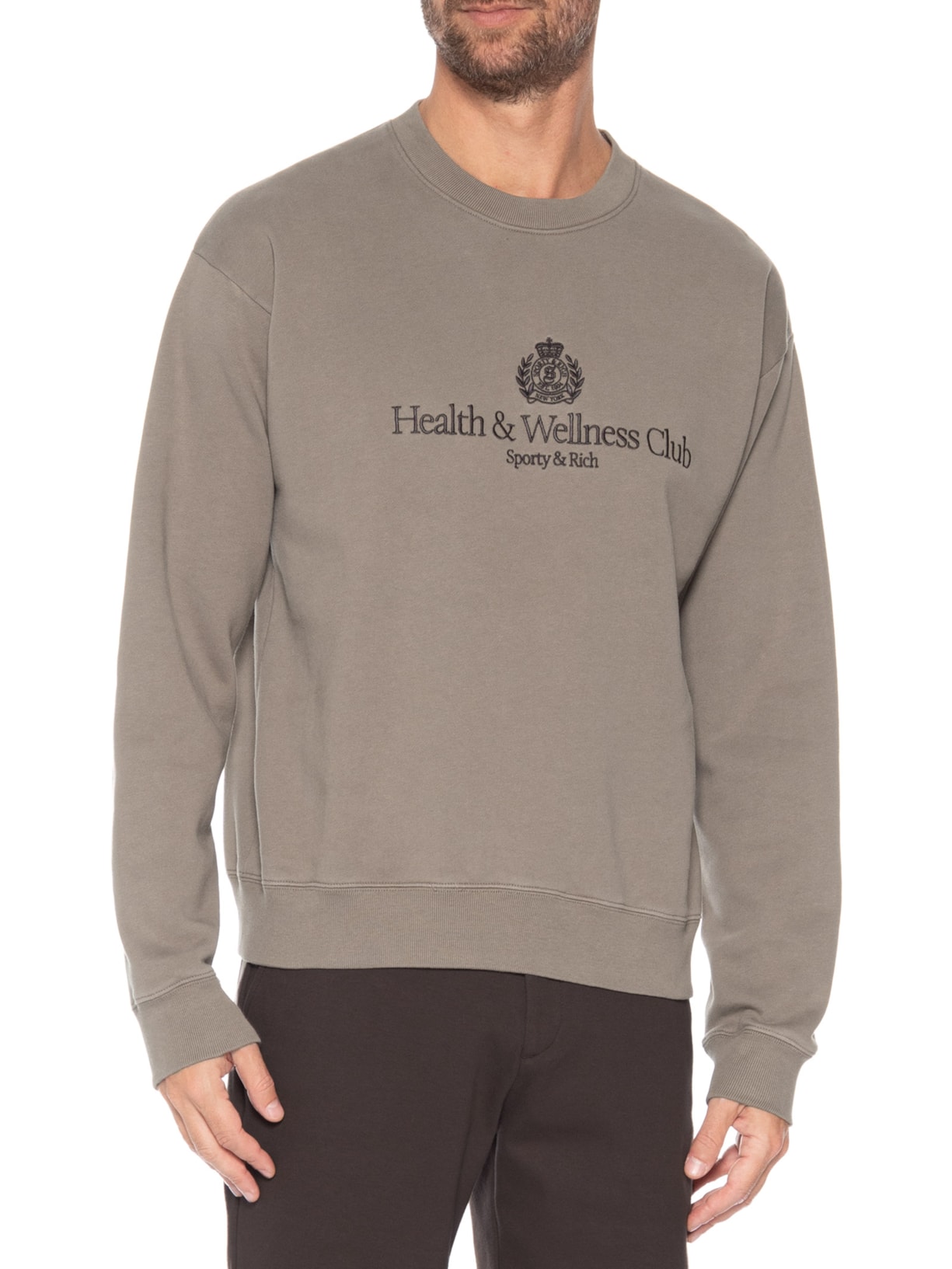 Casaco De Moletom Unissex H&W Crest Embroidered Marrom Sporty & Rich