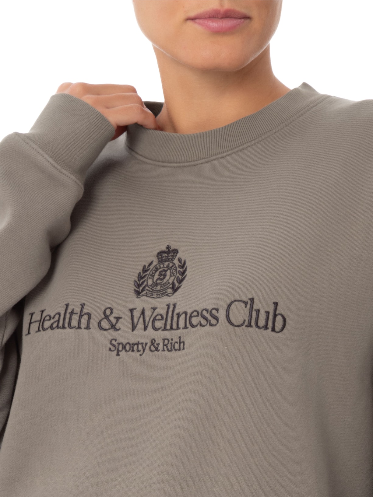 Casaco De Moletom Unissex H&W Crest Embroidered Marrom Sporty & Rich