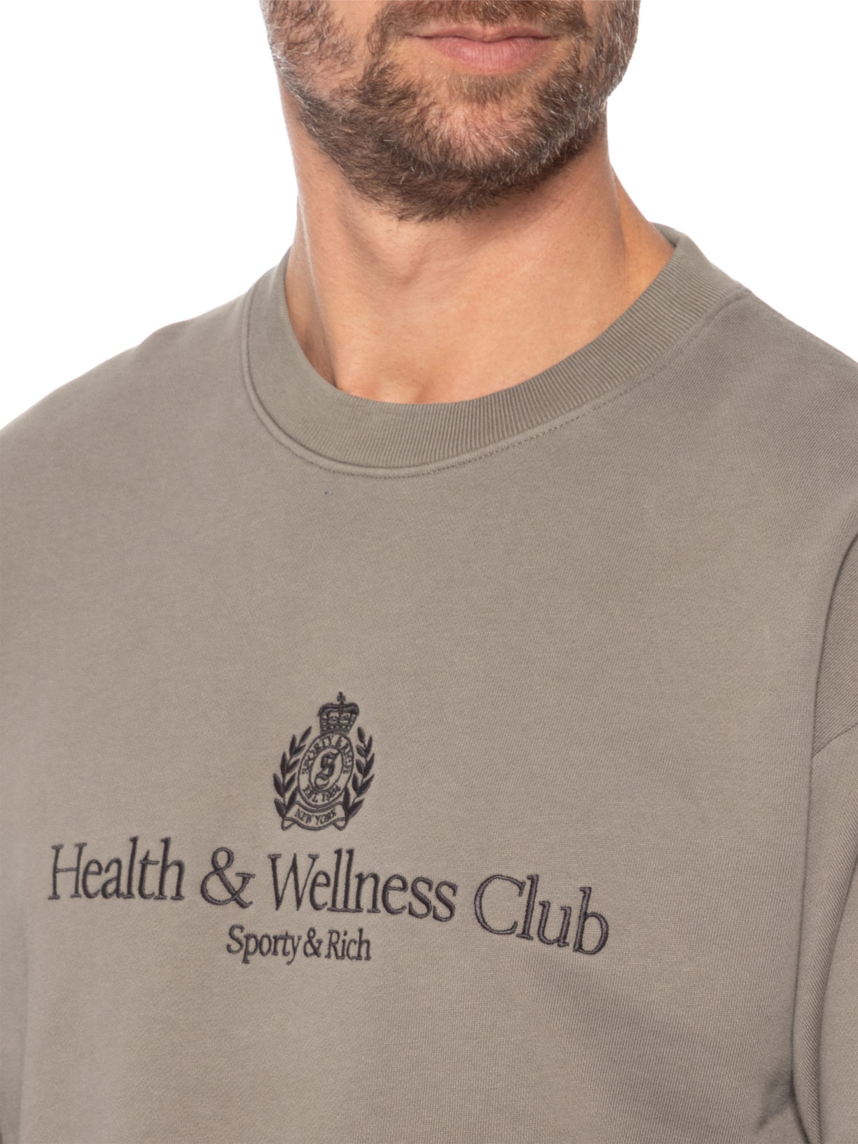 Casaco De Moletom Unissex H&W Crest Embroidered Marrom Sporty & Rich