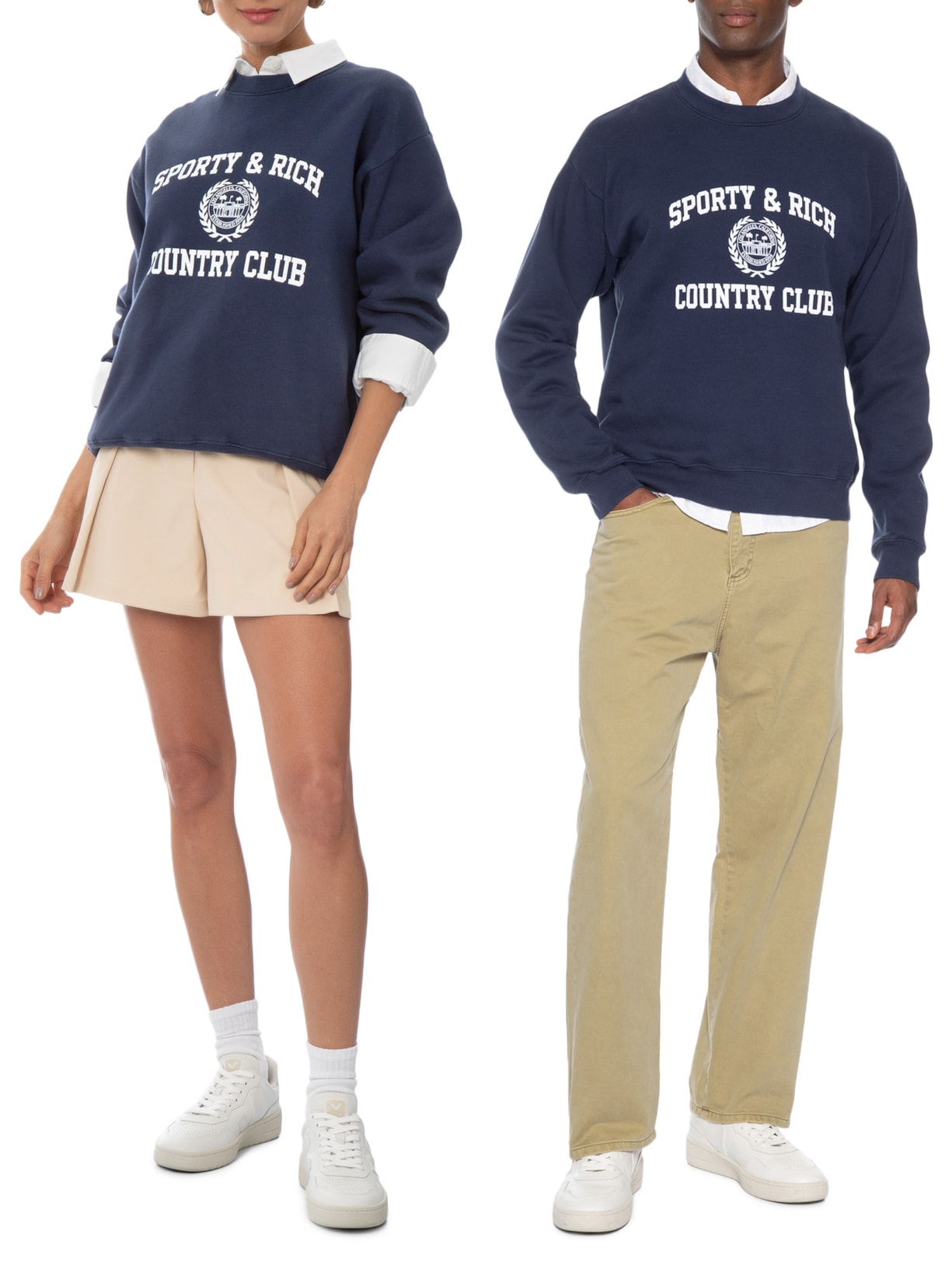 Casaco De Moletom Unissex Varsity Crest Crewneck Azul Sporty & Rich