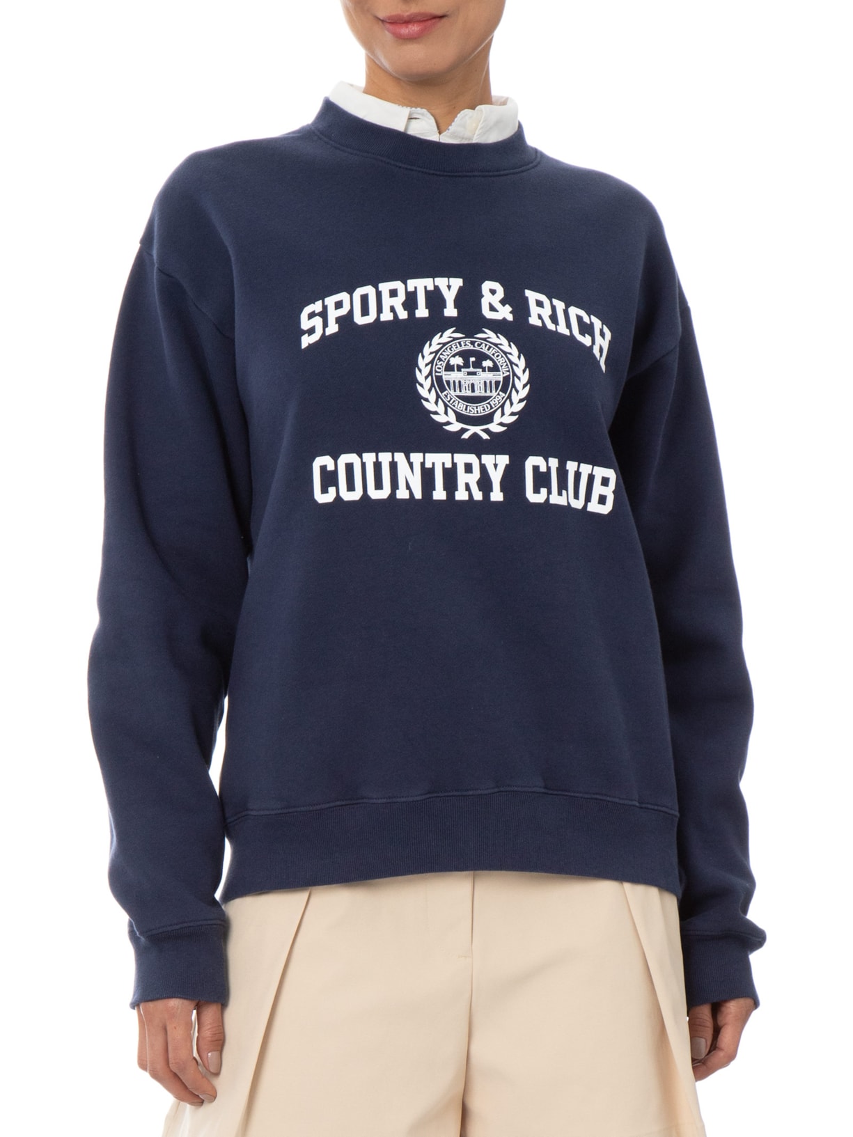 Casaco De Moletom Unissex Varsity Crest Crewneck Azul Sporty & Rich