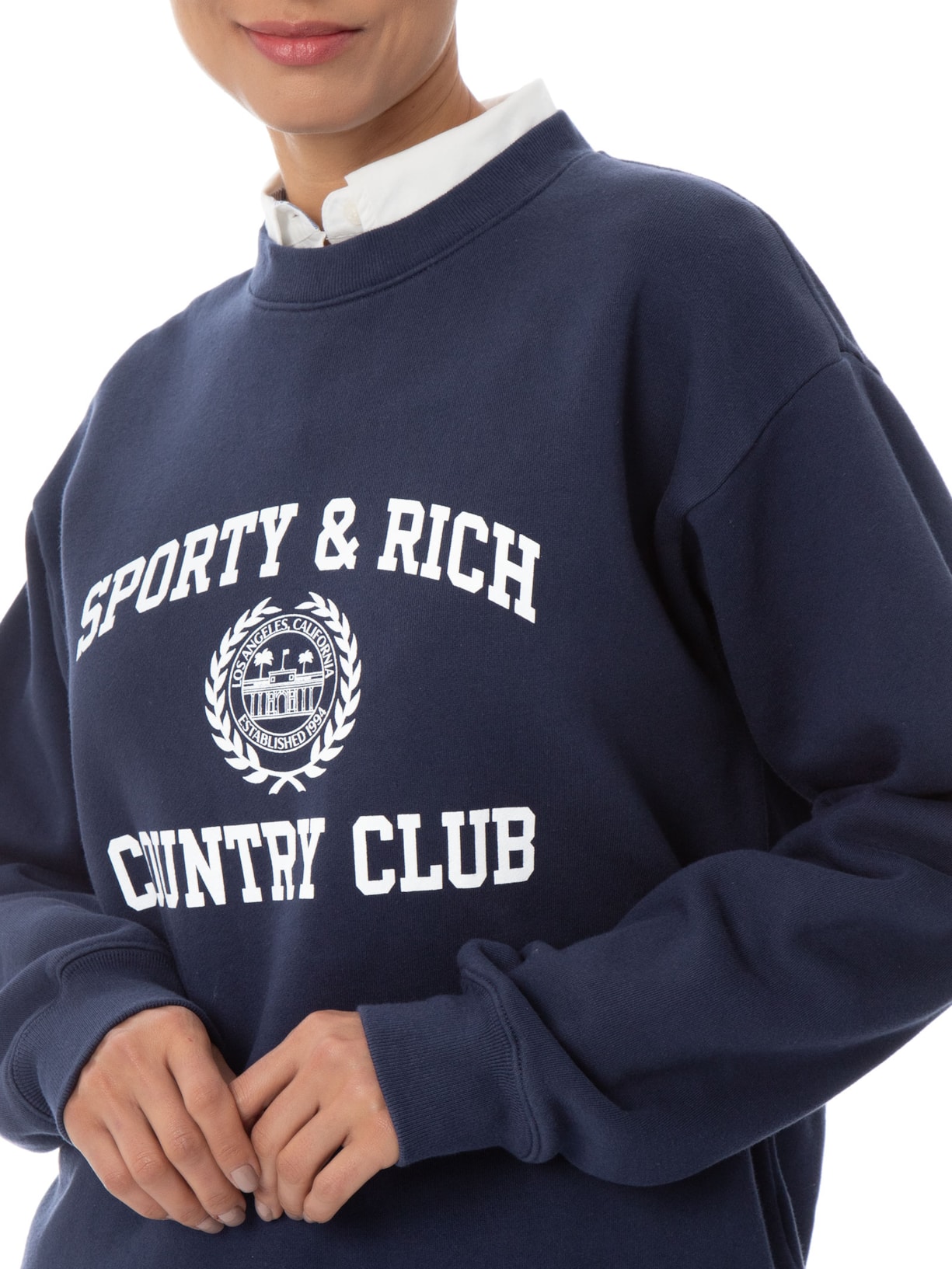 Casaco De Moletom Unissex Varsity Crest Crewneck Azul Sporty & Rich