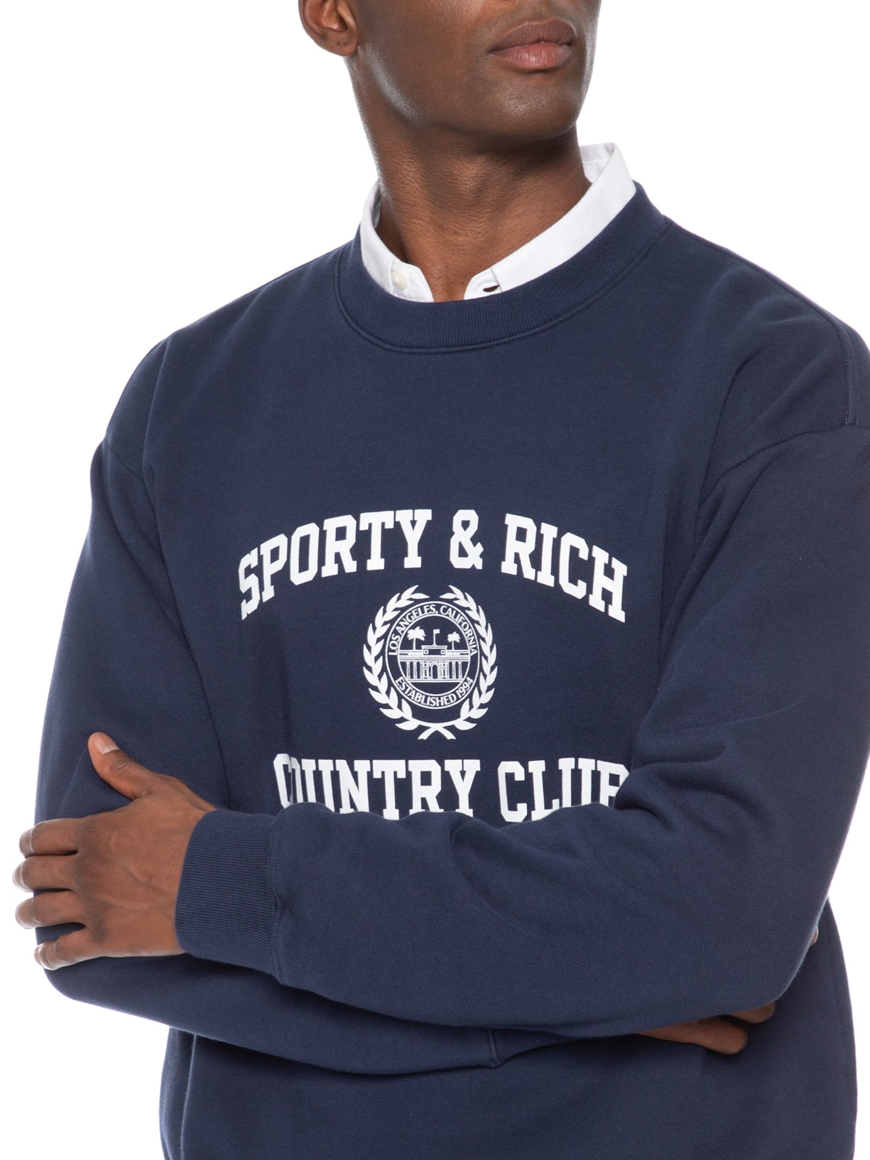 Casaco De Moletom Unissex Varsity Crest Crewneck Azul Sporty & Rich