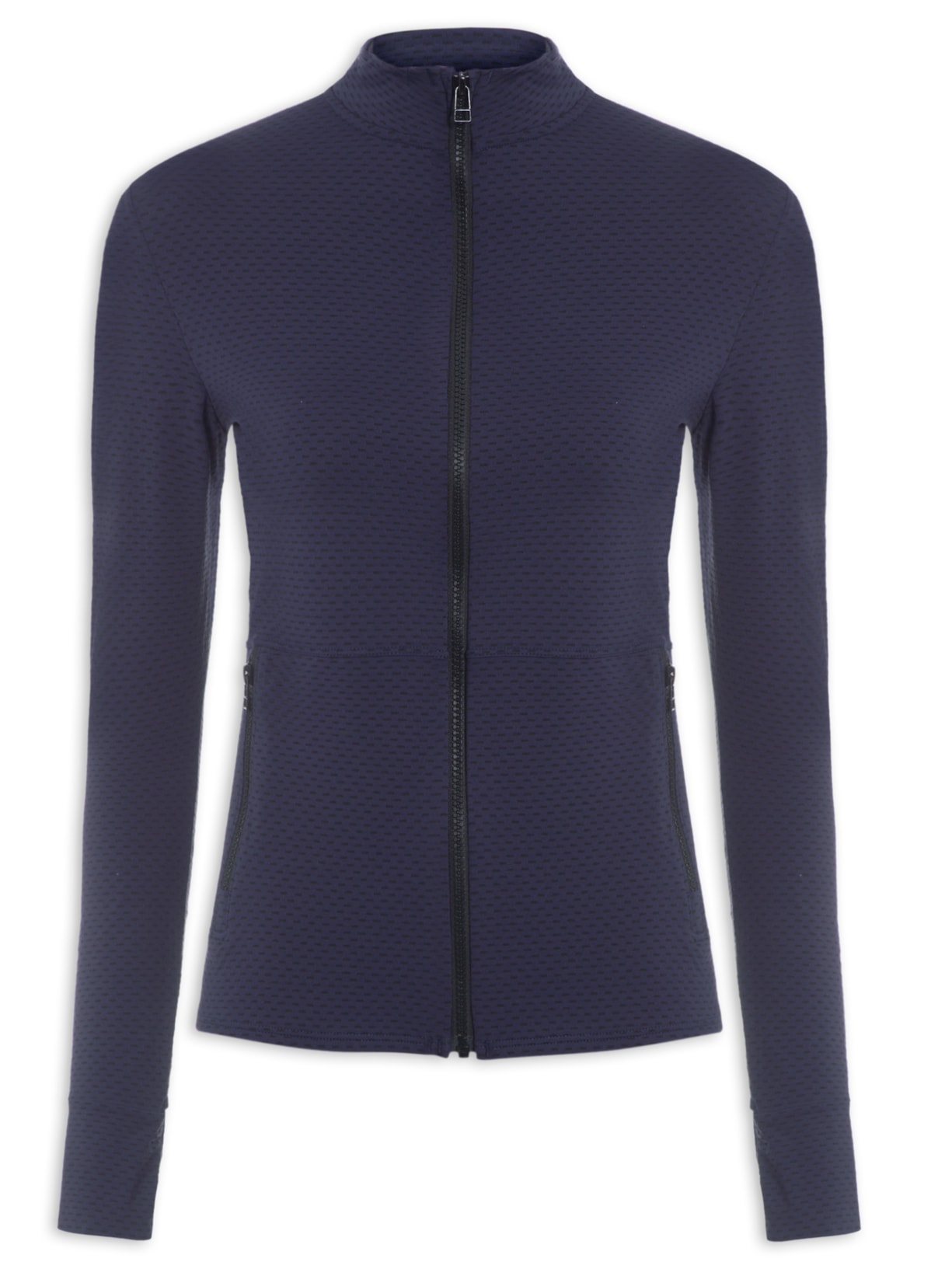 Casaco Detalhe Tela - Azul