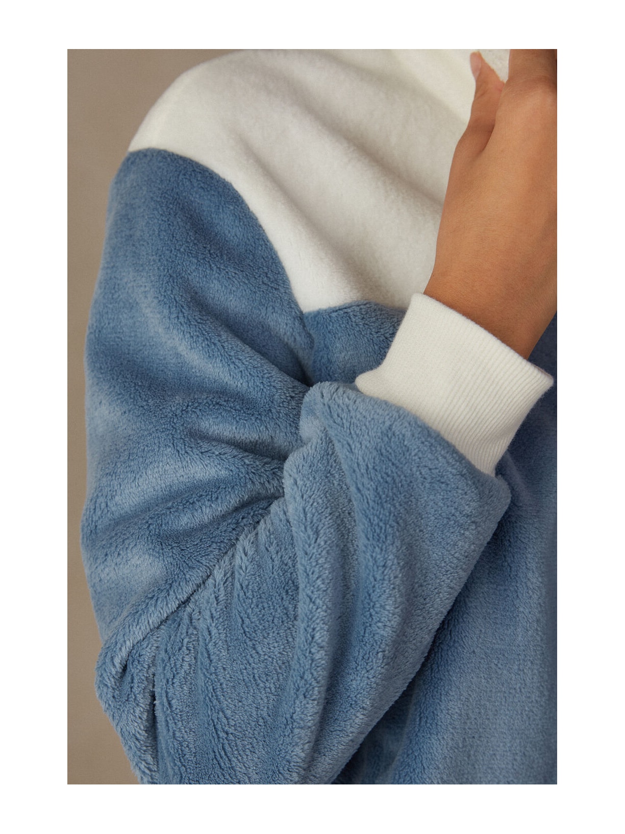 Casaco Em Pelúcia Colour Block Azul Intimissimi