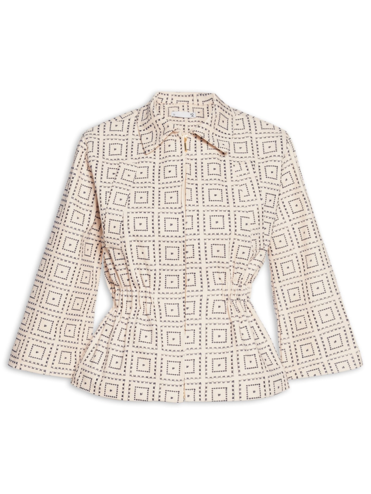 Casaco Feminina Acinturado Com Ombro Deslocados Off White  '2Essential