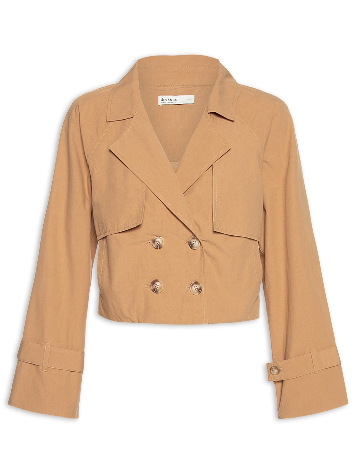 Casaco Feminino Algodão Botões - Bege