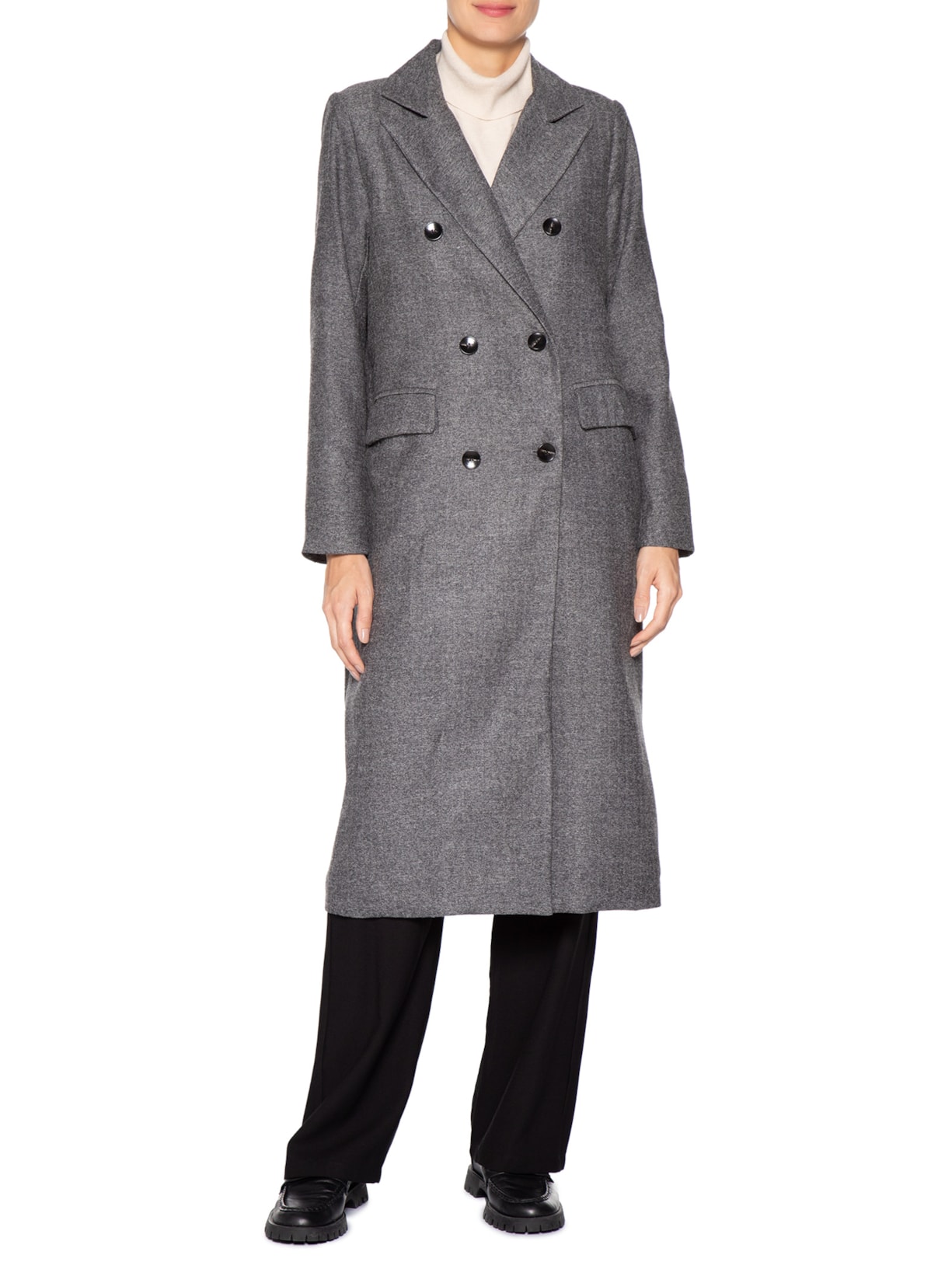 Casaco Feminino Alongado Cinza Basiq