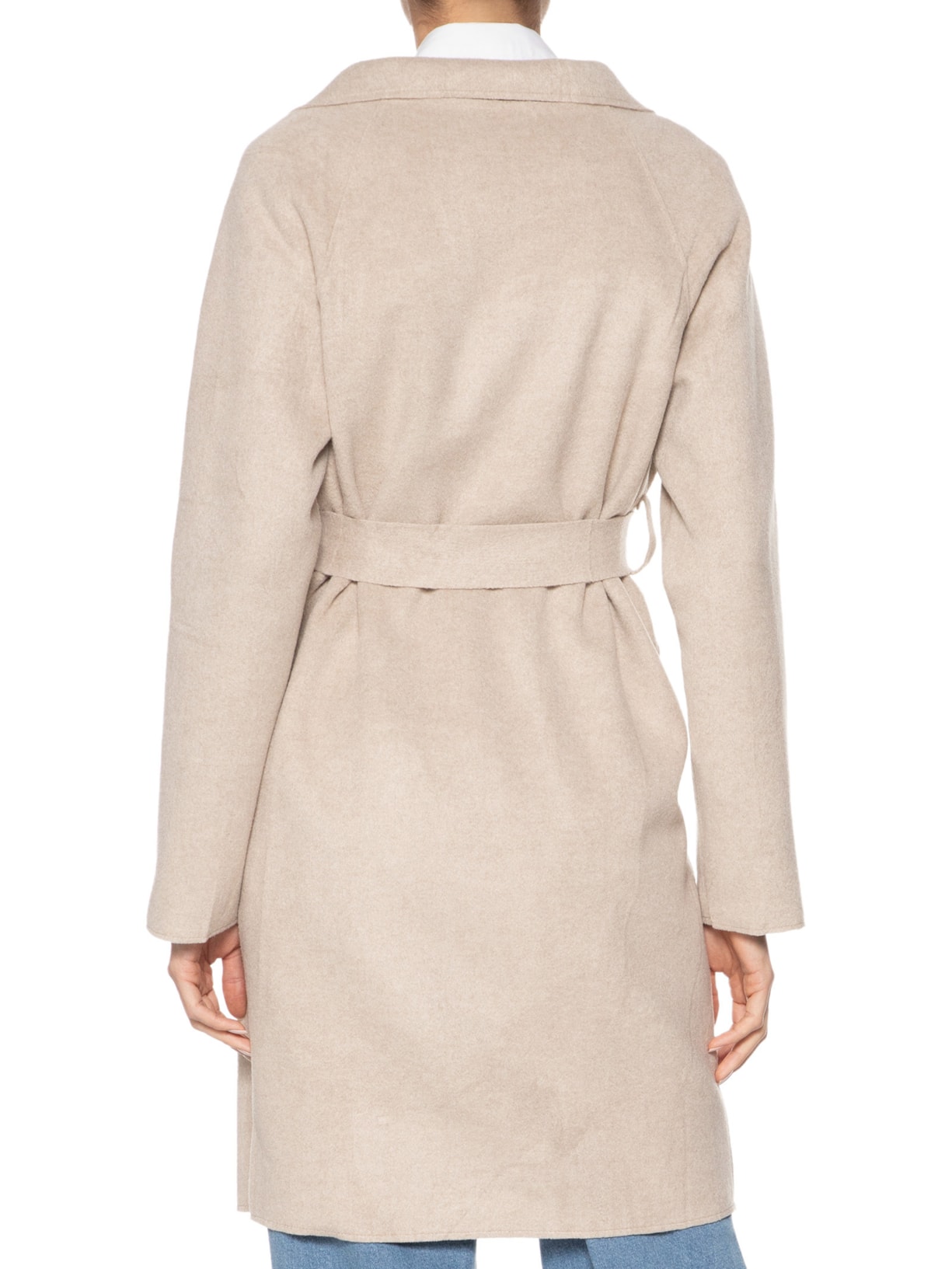 Casaco Feminino Alongado Com Bolsos Frontais Bege '2Essential