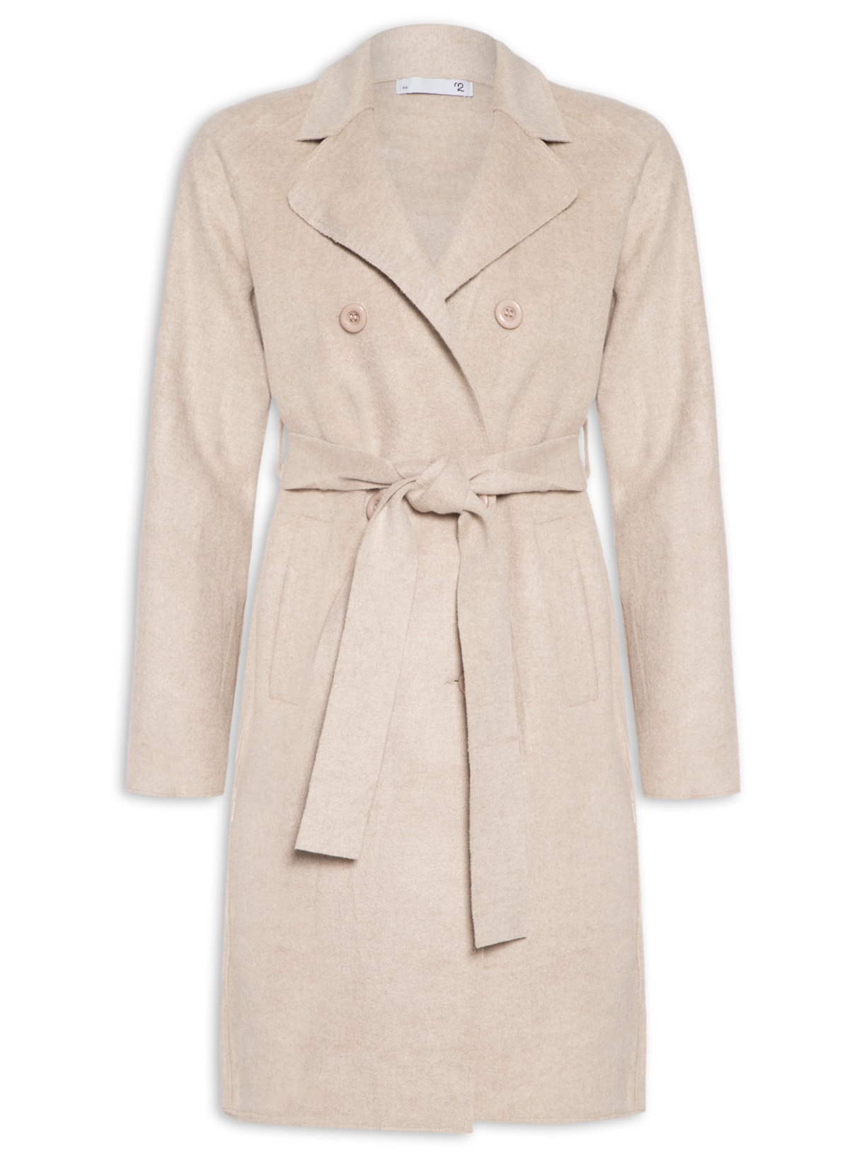 Casaco Feminino Alongado Com Bolsos Frontais Bege '2Essential