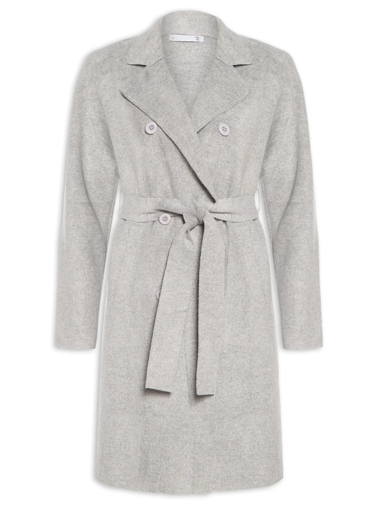 Casaco Feminino Alongado Com Bolsos Frontais Cinza '2Essential