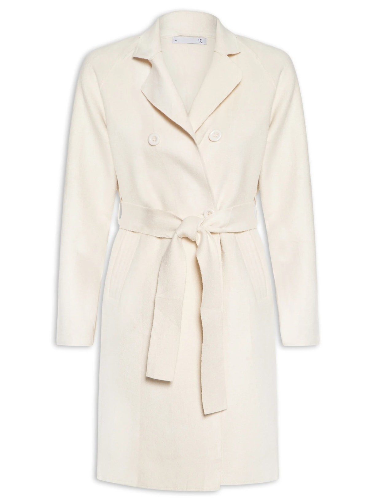 Casaco Feminino Alongado Com Bolsos Frontais Off White '2Essential