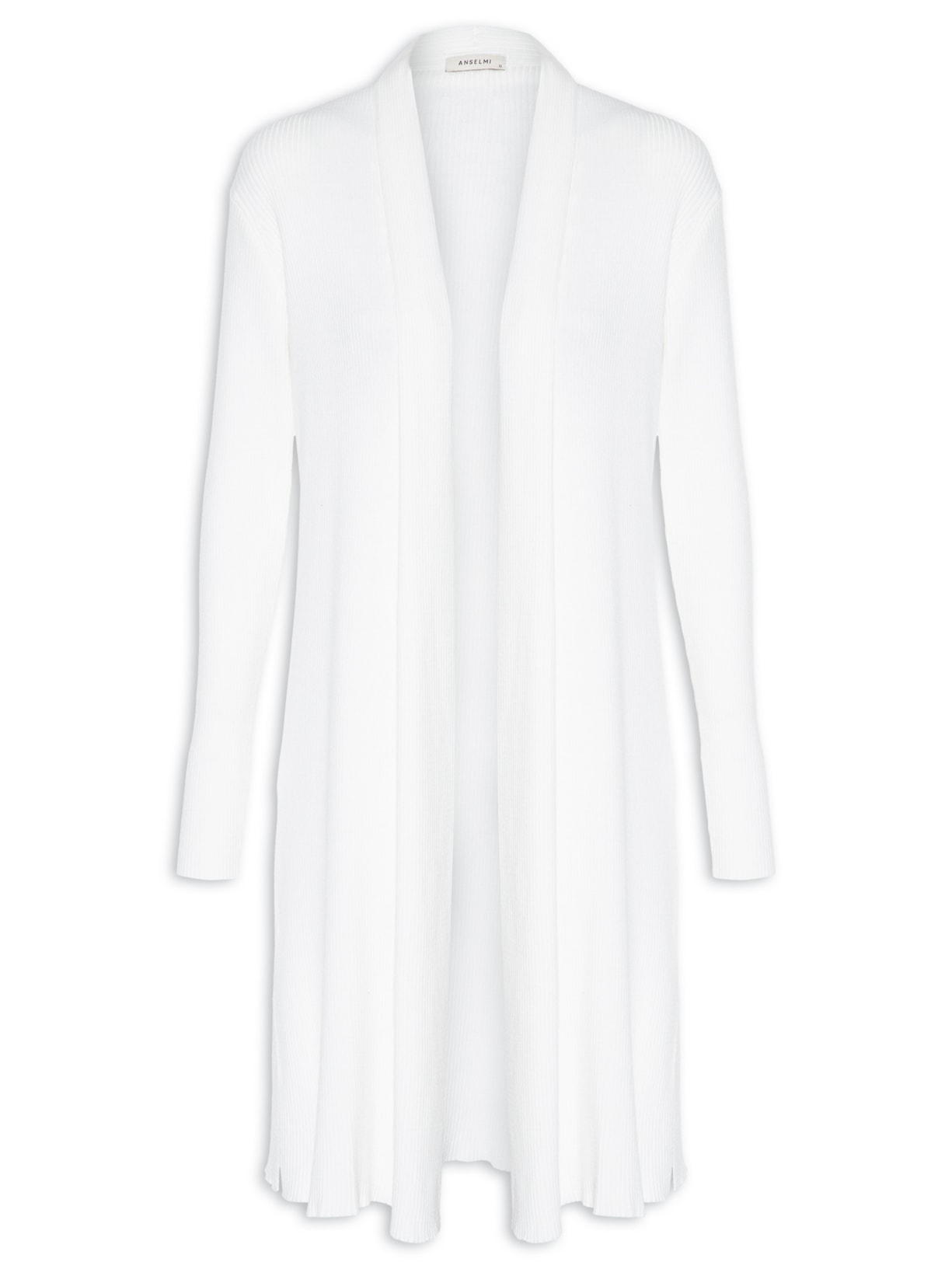 Casaco Feminino Alongado com Fendas - BRANCO