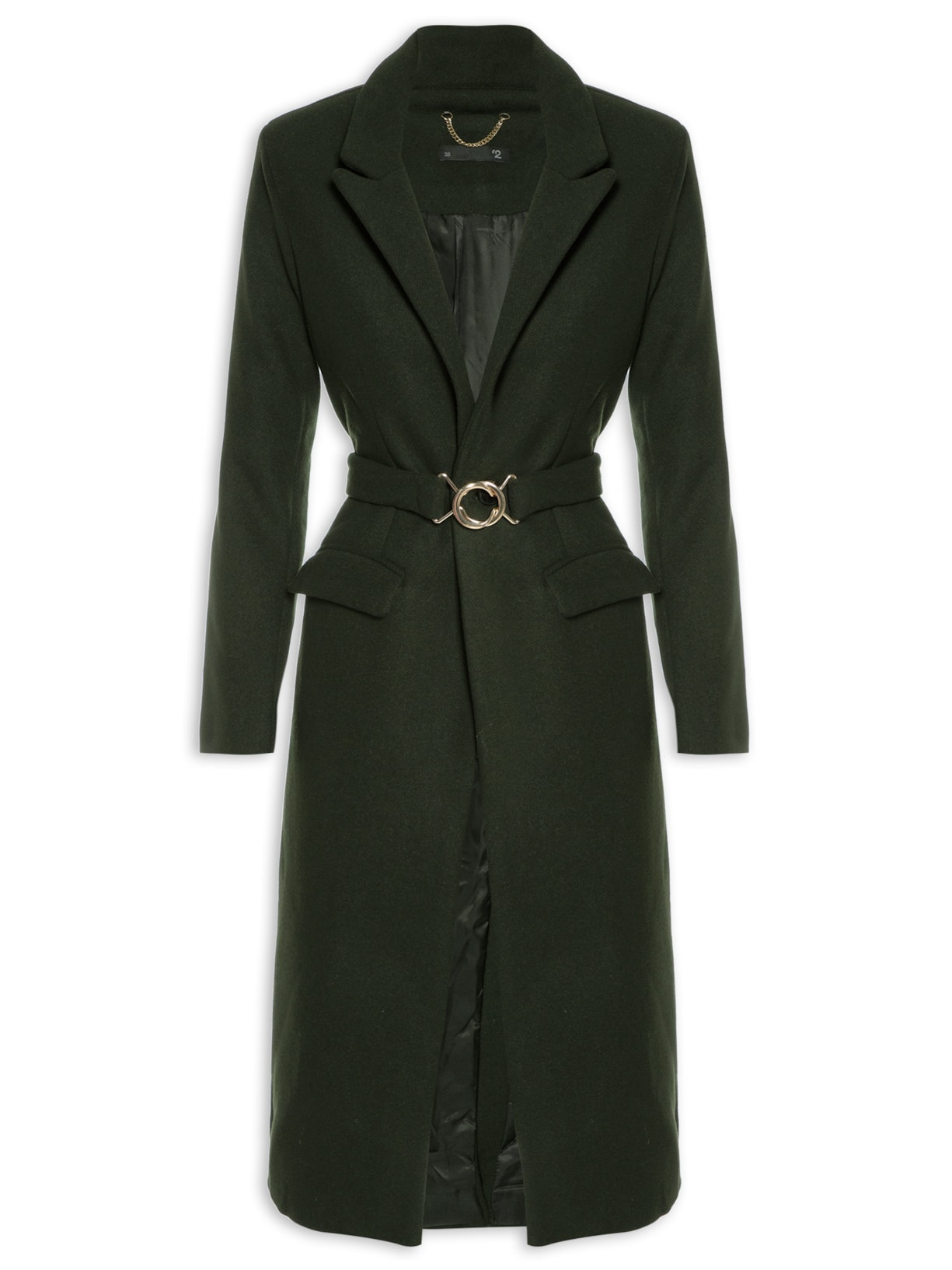 Casaco Feminino Alongado Em Lã Batida - Verde