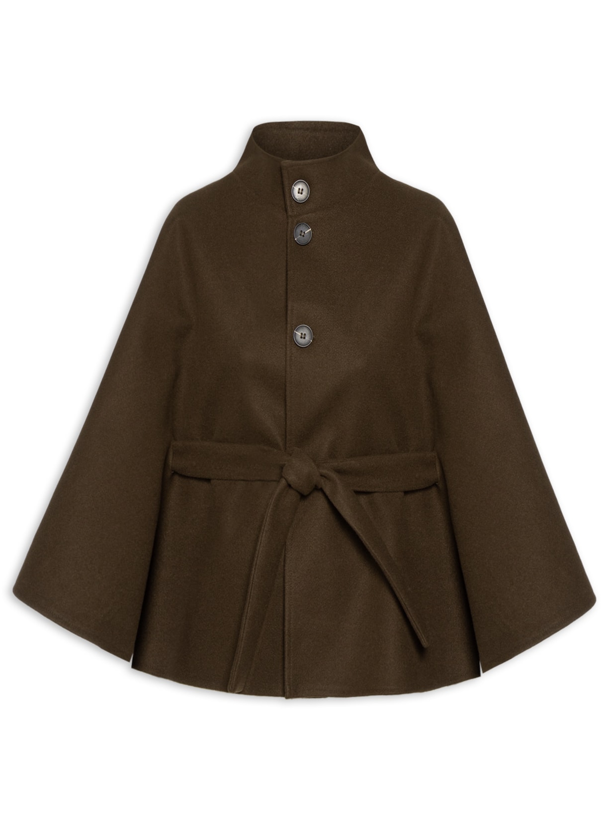 Casaco Feminino Amplo Gola Alta - Marrom